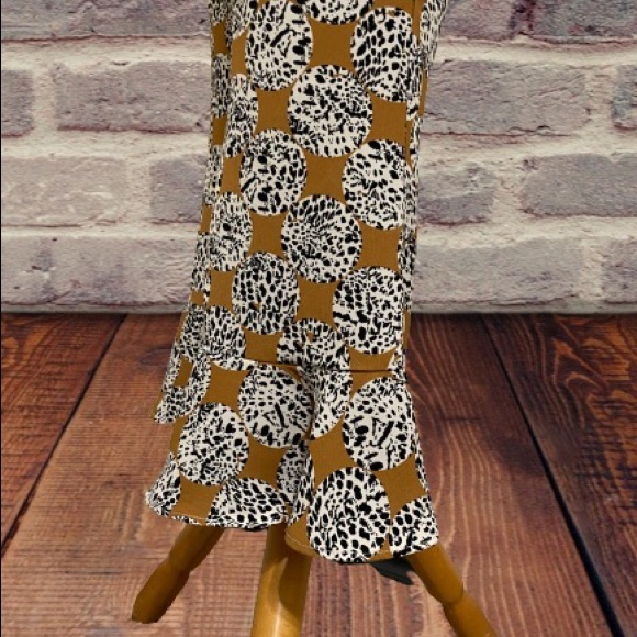 Topshop leopard frill ruffle cropped pants size 6 - Picture 4 of 7